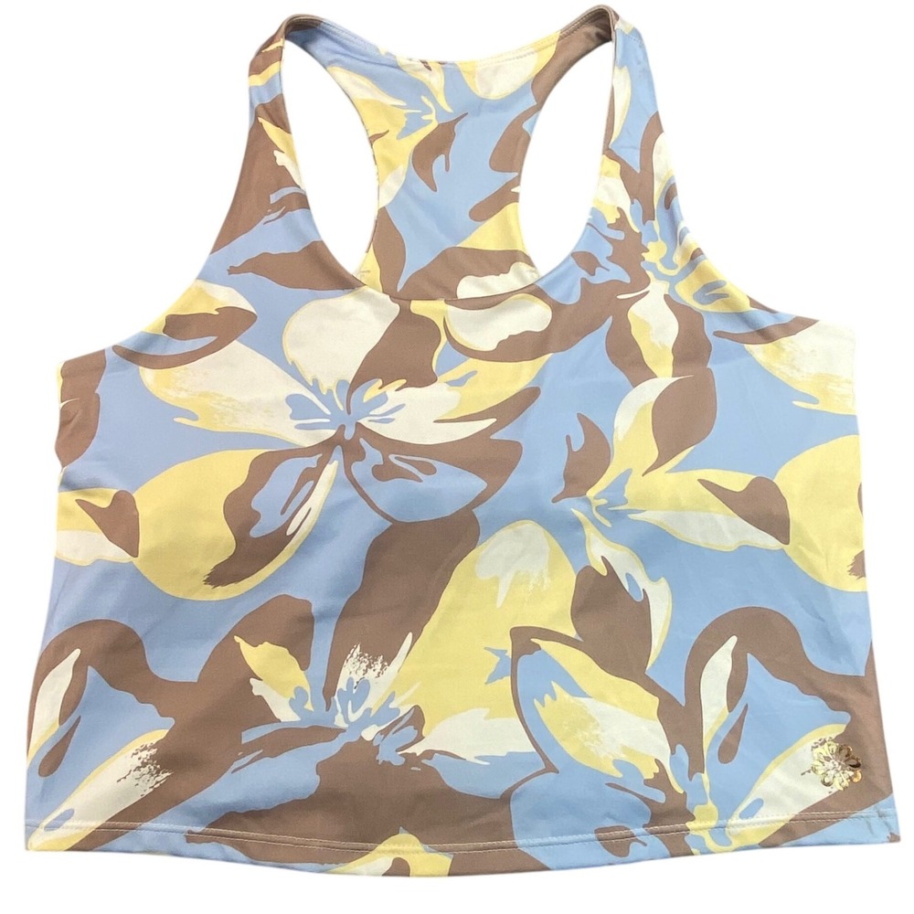 Pro Player Tank Top Women's Med.‎ Activewear Racerback Floral Retro Built In Bra